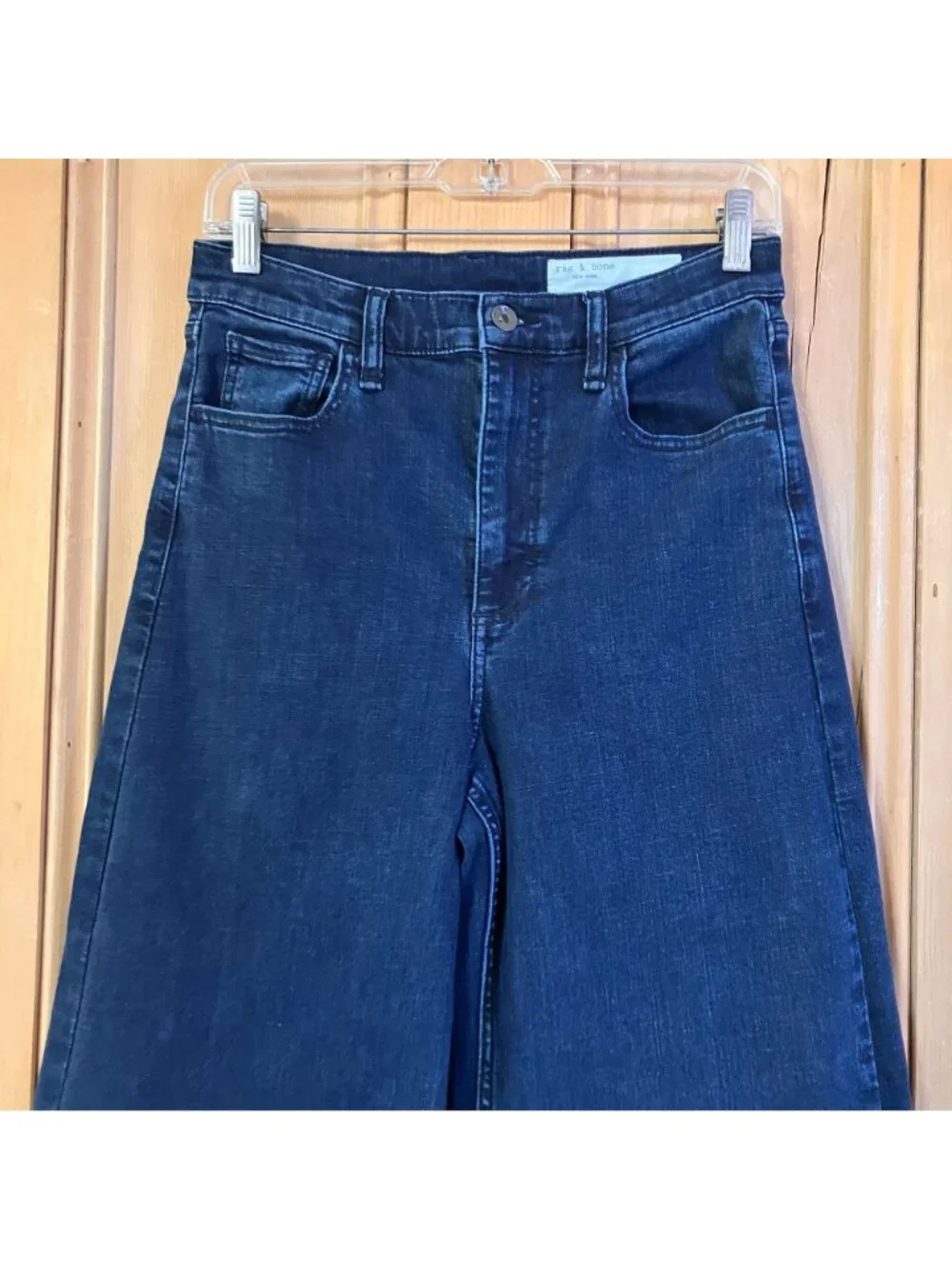 Rag & Bone Womens Serena High-Rise Crop Wide Leg Jeans Size 28 Blue Dark AN EXC - Picture 3 of 12